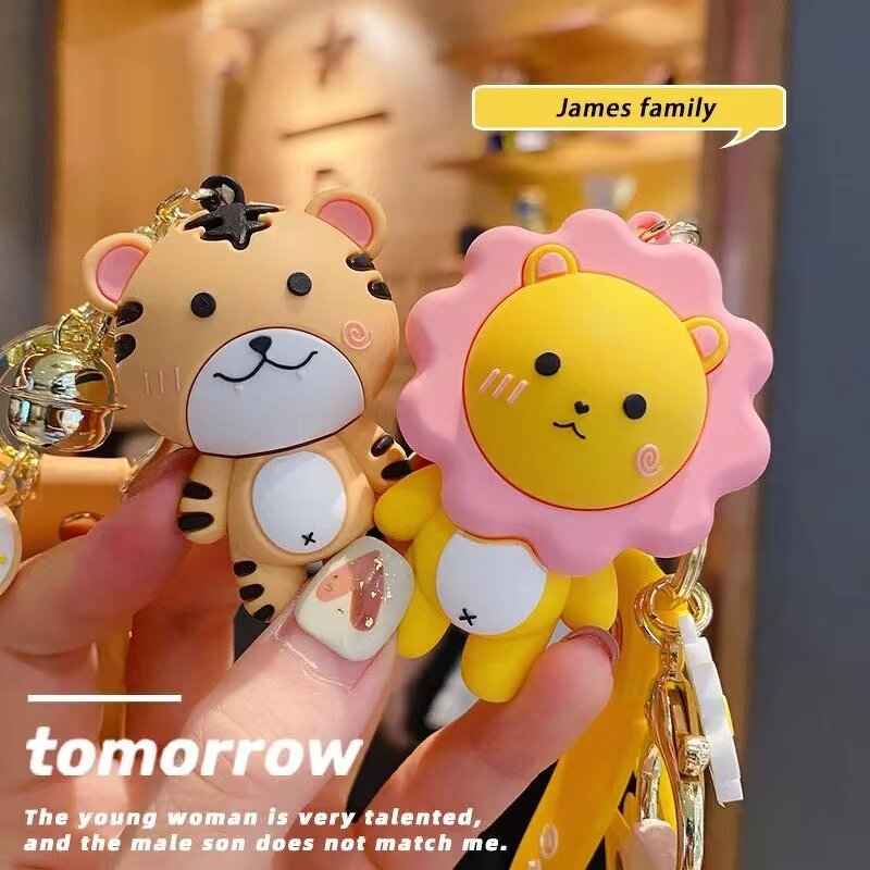 Keychain Manufacturer - Cute Cartoon Rubber Silicone Panda Cat Lion Tiger for Bag Charm