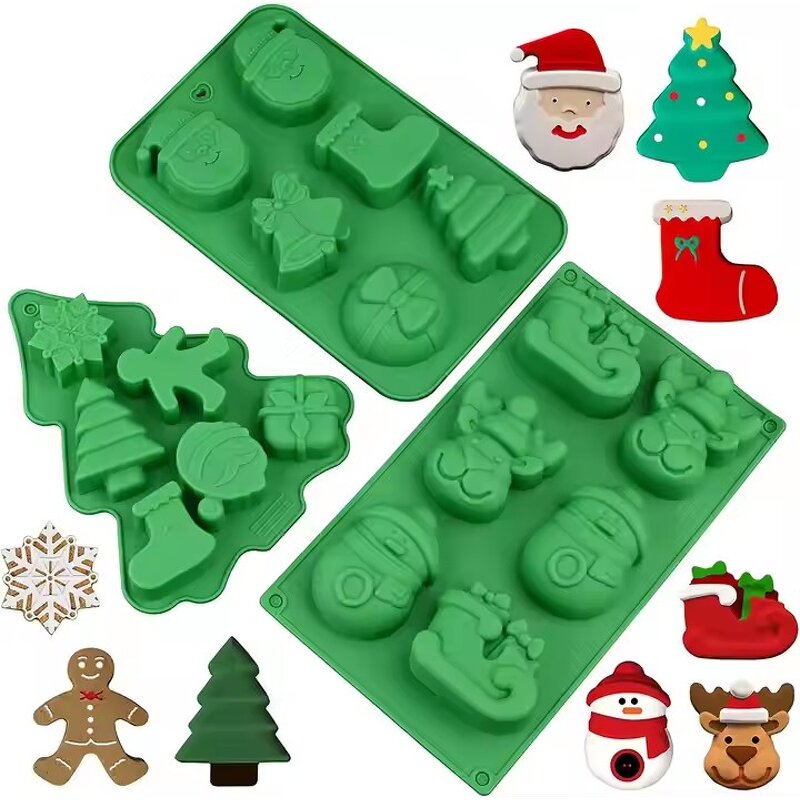 Baking Mold Manufacturer - Christmas Tree Santa Snowman Shape Silicone Non-Stick