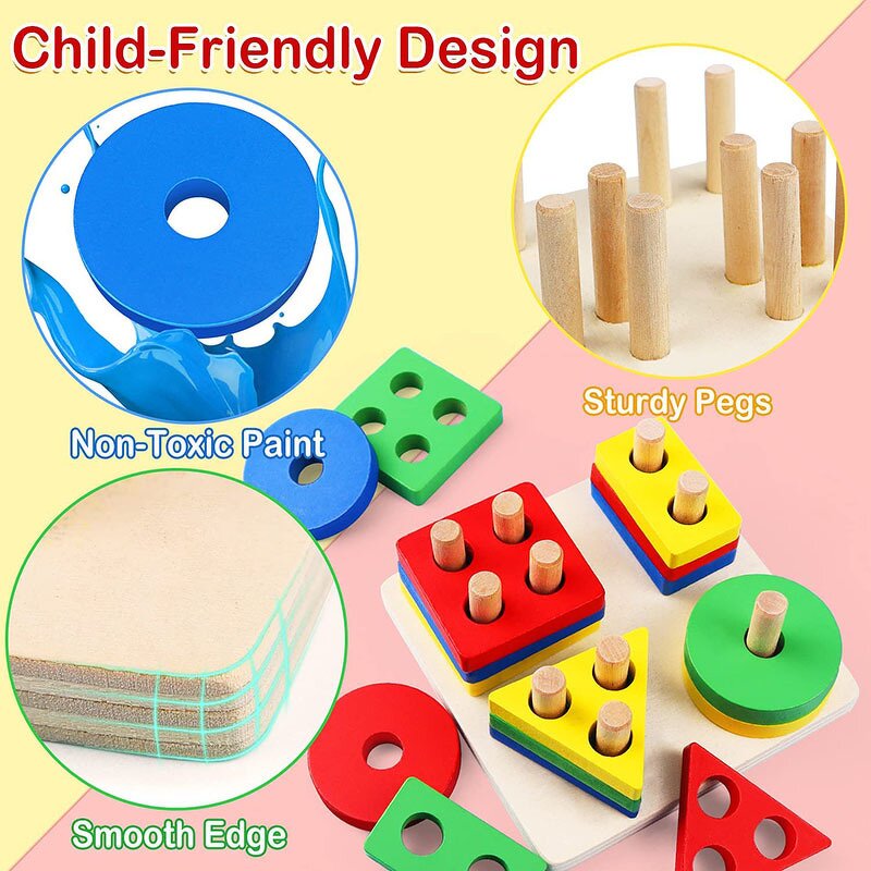 Wooden Toy Manufacturer - High Quality Mini Size Color Shape Recognition Shapes Sorter Montessori