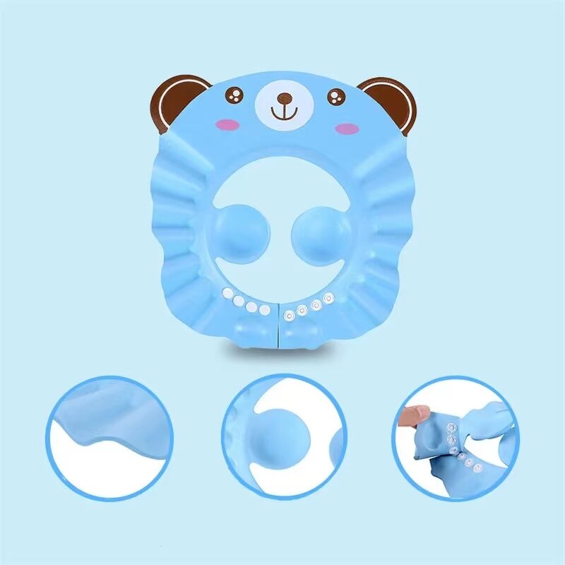 Shower Cap Manufacturer - Babies Adjustable Hair Wash Hat for Kids Ear Protection Safe Plastic