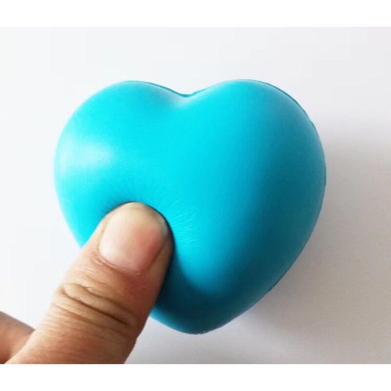 Stress Toy Manufacturer - 7cm Wholesale Customer LOGO High Resilience Foam Love Heart Shape Red