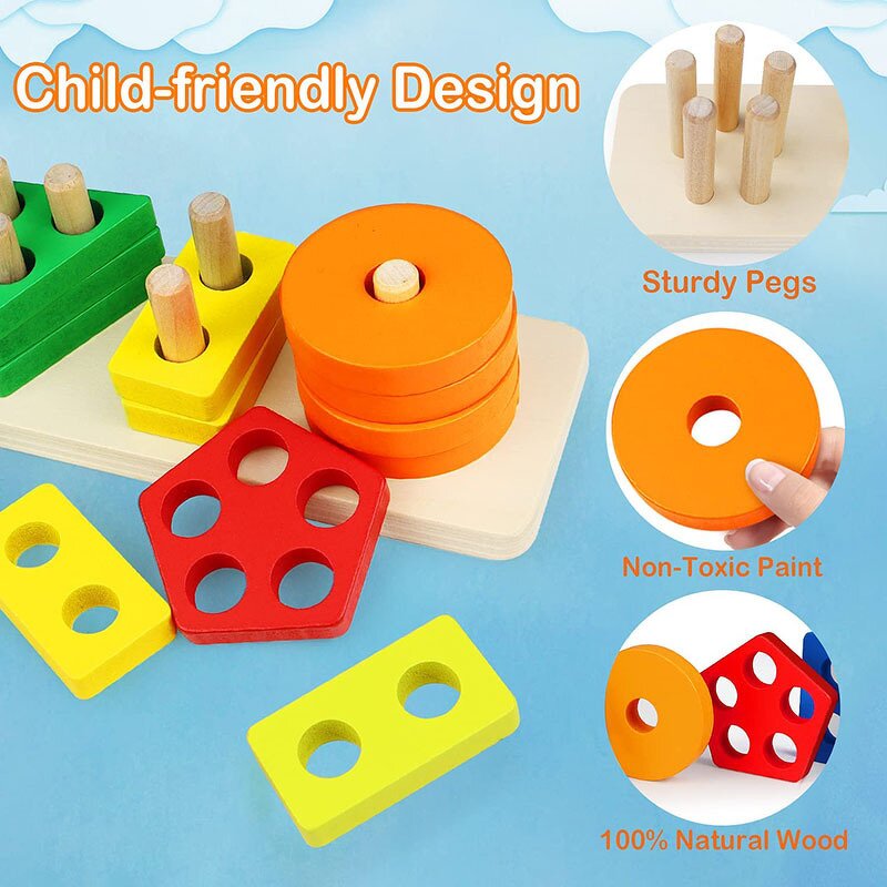 Wooden Toy Manufacturer - High Quality Mini Size Color Shape Recognition Shapes Sorter Montessori