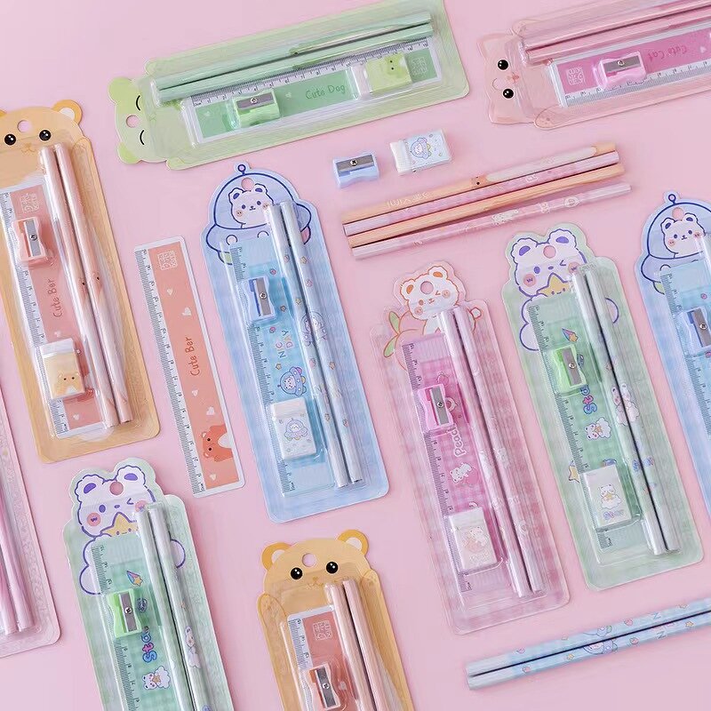 Stationery Set Manufacturer - Hot Sale School 8Pcs All-In-One Kawaii Cartoon