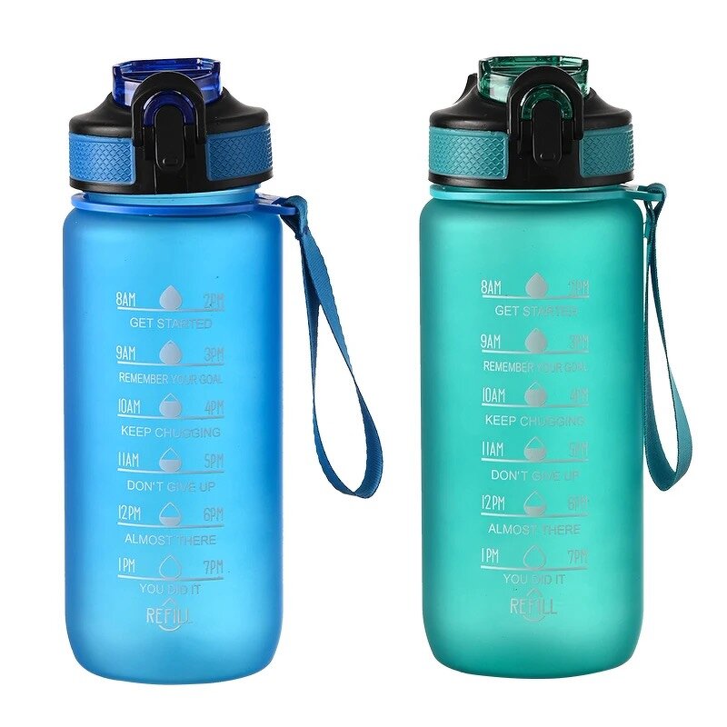 Water Bottle Manufacturer - 700ml Plastic Outdoor Sports with Straw Lid and Time Marker