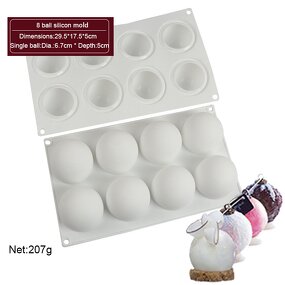 Cake Mold Manufacturer - 8 Ball Number GT Eco-Friendly 3D Half Circle Design