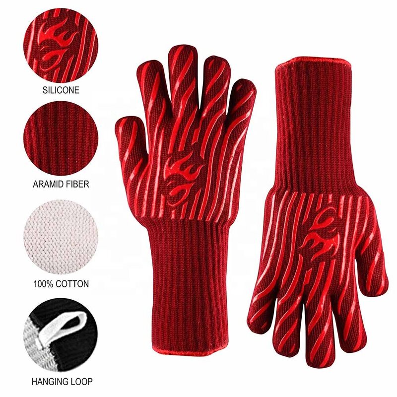 BBQ Gloves Manufacturer - Customized Barbecue Oven Glove OEM 1472F Extreme Heat Resistant