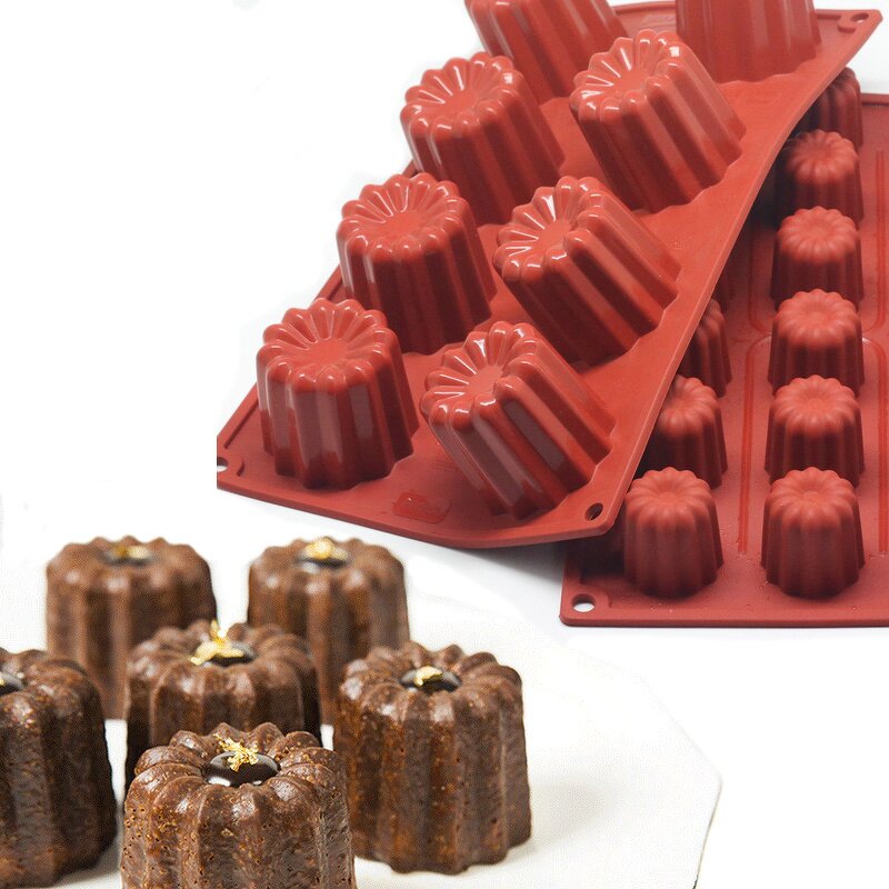 Canele Mould Manufacturer - Nonstick Silicone Cylinder Flower for Cupcake Pudding