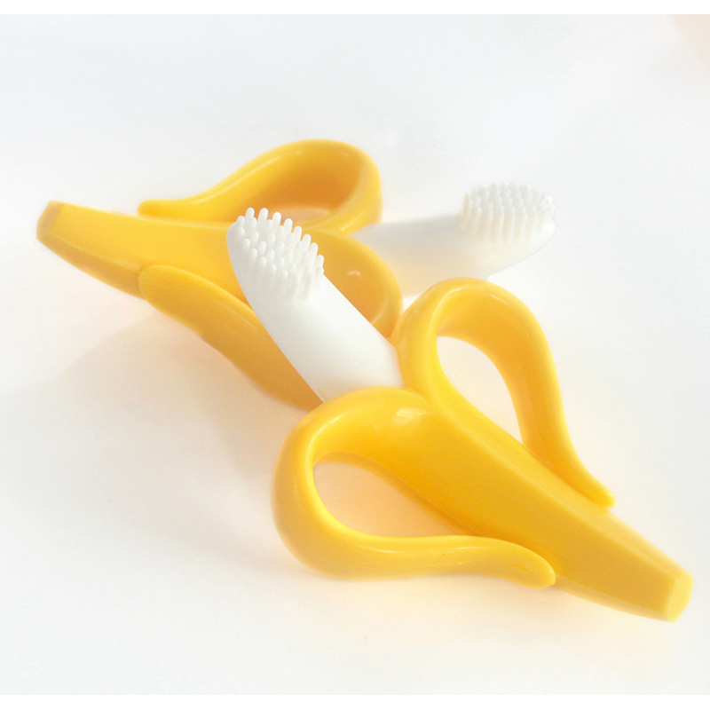 Chew Toy Manufacturer - New Arrival Banana Shaped Silicone Sensory Baby Toothbrush