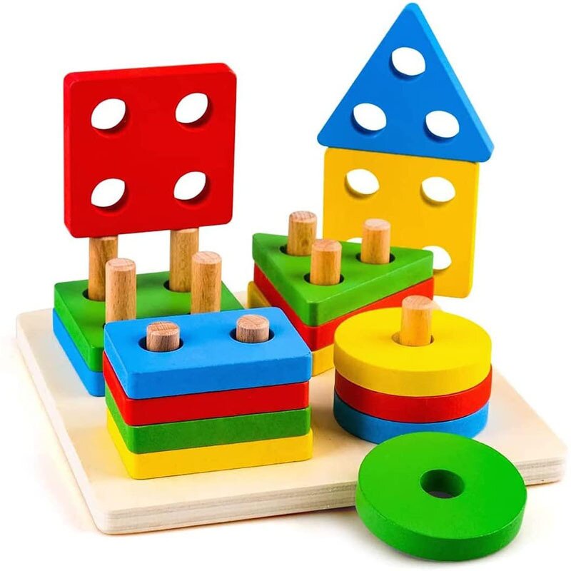 Wooden Toy Manufacturer - High Quality Mini Size Color Shape Recognition Shapes Sorter Montessori