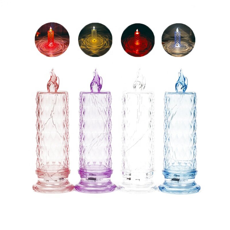 LED Candle Light Manufacturer - Romantic Rose Pattern Flameless with Refraction Halo Projection