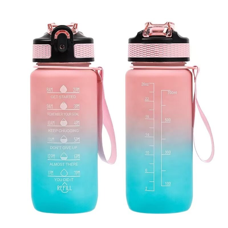 Water Bottle Manufacturer - Custom 24oz Stainless Steel Straw Handgrip 700ml Gradient