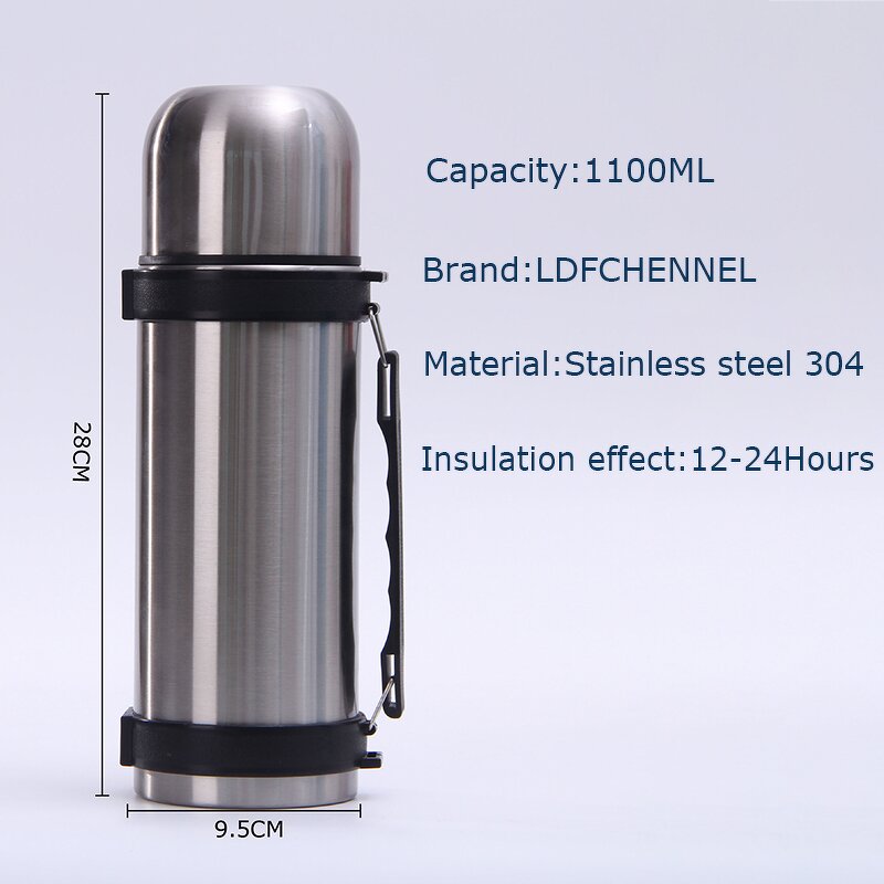 Thermos Bottle Manufacturer - 1.2L Stainless Steel Minimalist Design Vacuum Flask 12-24 Hours