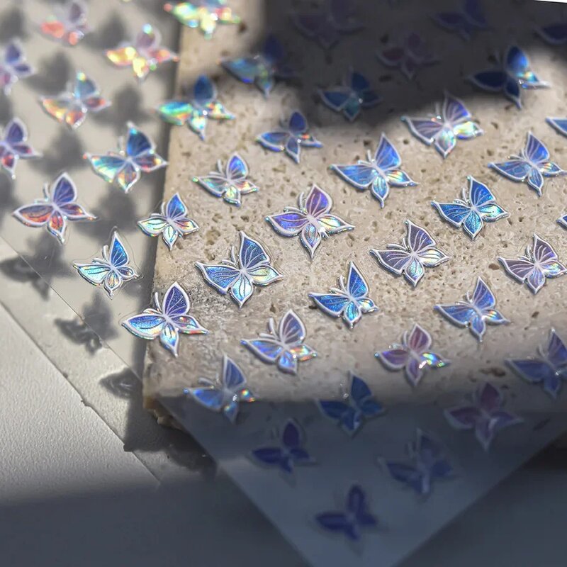 5D Gel Nail Stickers - 2025 French Tomoni Jelly Shine Flower Spa Decals