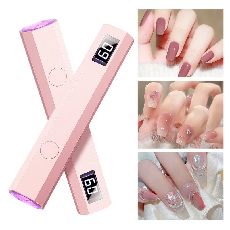 Mini UV Pink Nail Lamp - 3w 42 Leds Rechargeable Enduring Spotlight Beads