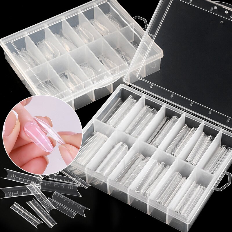 Poly Extension Gel Forms - 120PCS Stiletto Straight Square Nail Dual Forms