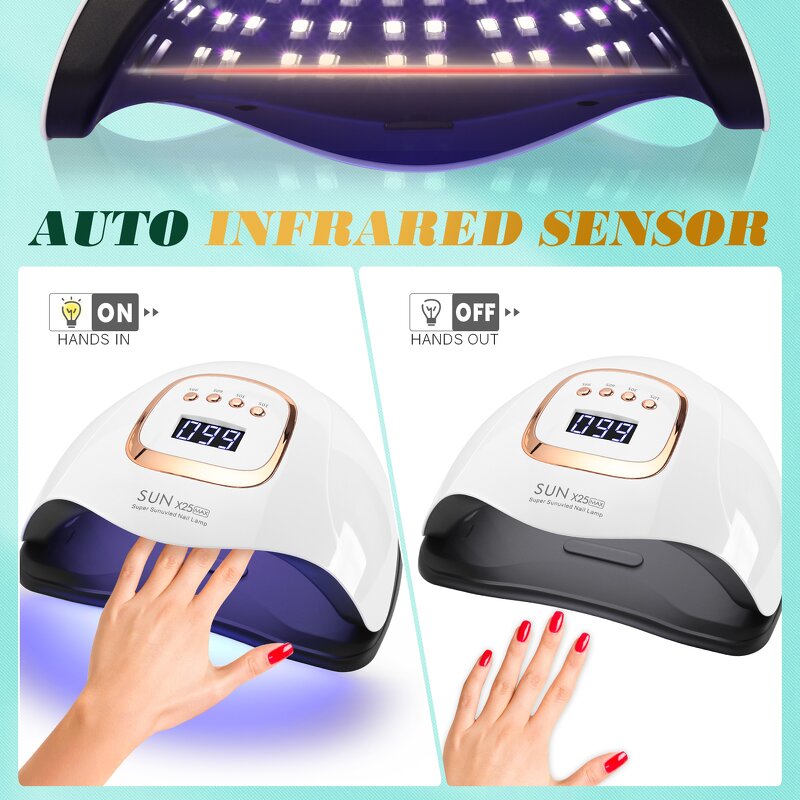 LED Nail Curing Lamp - SUN X25 380W Powerful Drying Light for All Gel Polish