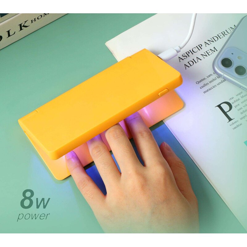 Mini LED Nail Lamp - 8W USB Foldable UV Light Portable Manicure Home Use