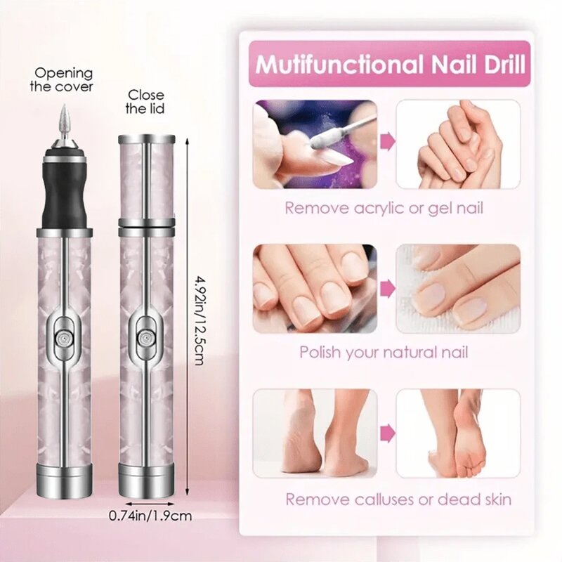 Electric Nail Drill Set - Rechargeable Portable Scrub Sharpening Salon Tool