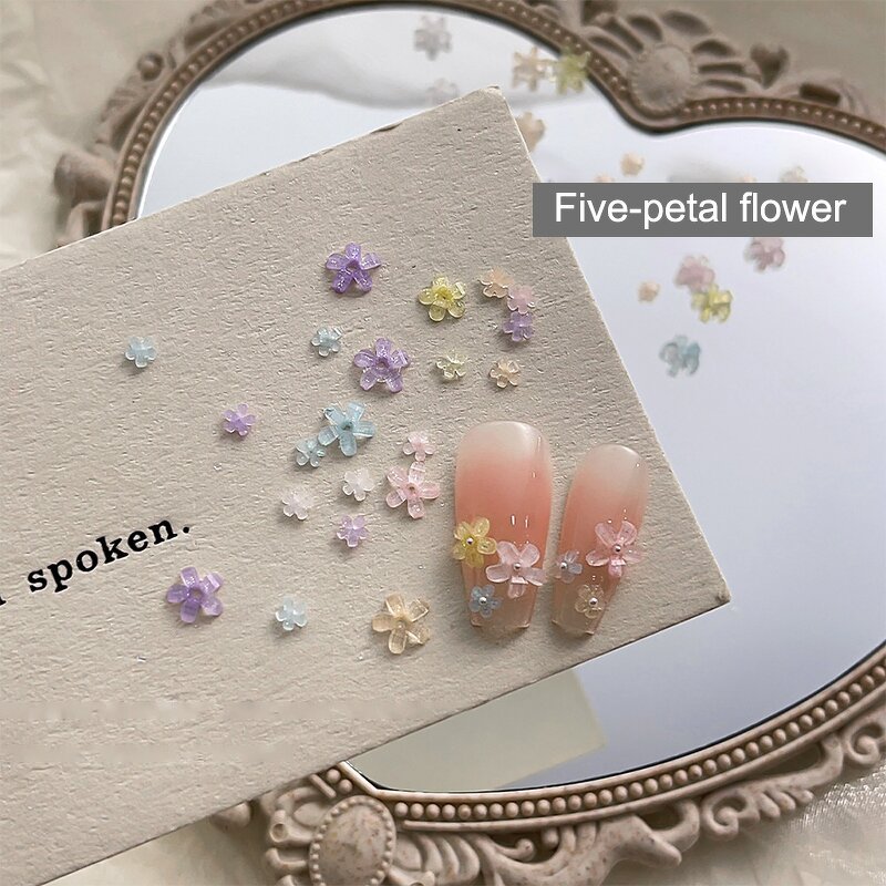 3D Flower Rhinestones - Wholesale Transparent Five-Petal Mini Ice Permeable Decor
