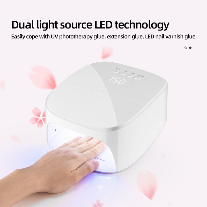 60W Rechargeable Nail Lamp - Cordless Pro Fast Curing 3 Timers Home Salon Use