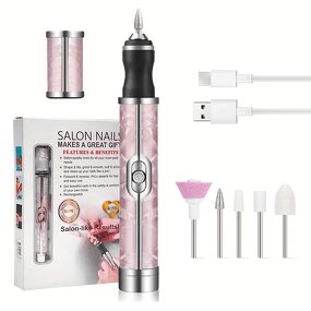 Electric Nail Drill Set - Rechargeable Portable Scrub Sharpening Salon Tool