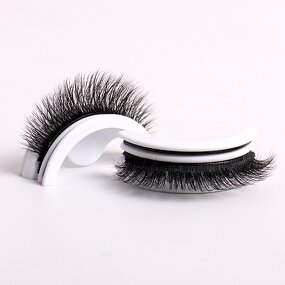 Self-adhesive False Lashes - Natural Mink Faux Long Black Band 1 Pair Box Pack