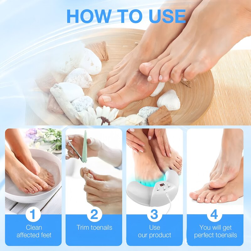 UV Gel Nail Lamp - White LED Display Fast-Acting Fingernail Toenail Care Tool