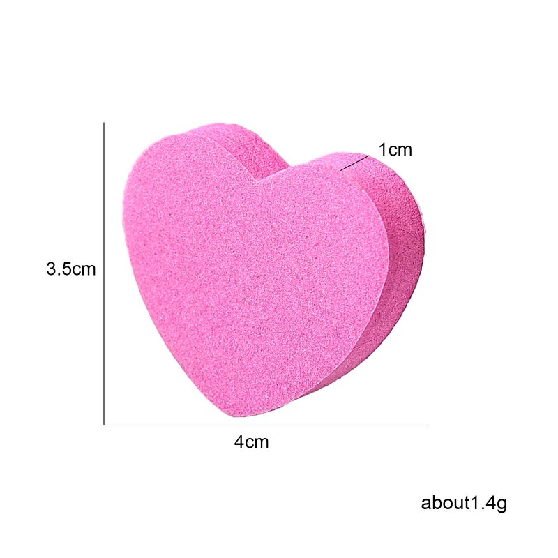 Heart Sponge Nail File - 100/180 Mini Pink Double Side Trimmer Buffer Tool