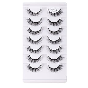 Cat Eye Lashes - 5 Pairs Fluffy Winged 6D Strip Faux Mink Mixed Length Tool