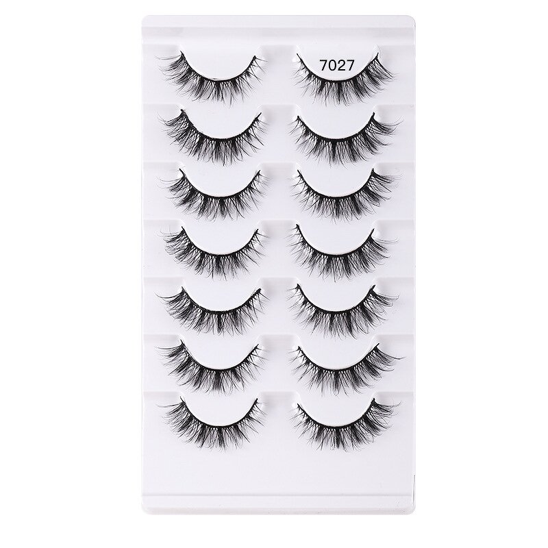 Cat Eye Lashes - 5 Pairs Fluffy Winged 6D Strip Faux Mink Mixed Length Tool