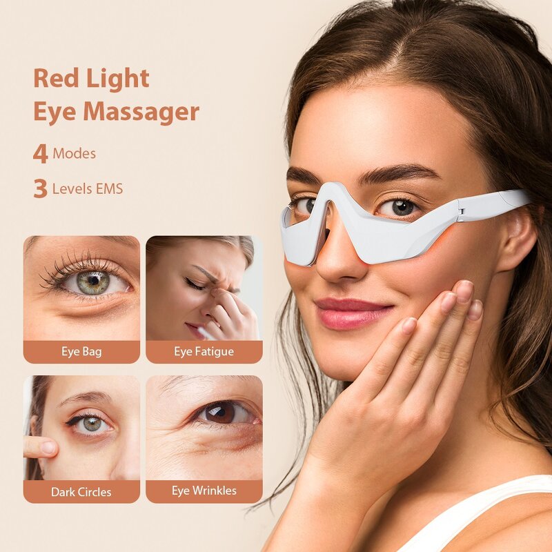 LED Eye Massager - Anti-Wrinkle Red Light Micro-Current Dark Circles Remover
