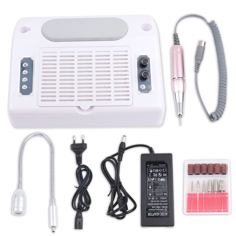 5 in 1 Nail Machine - 80W UV LED Lamp Dryer Vacuum Cleaner Drill Manicure Tool
