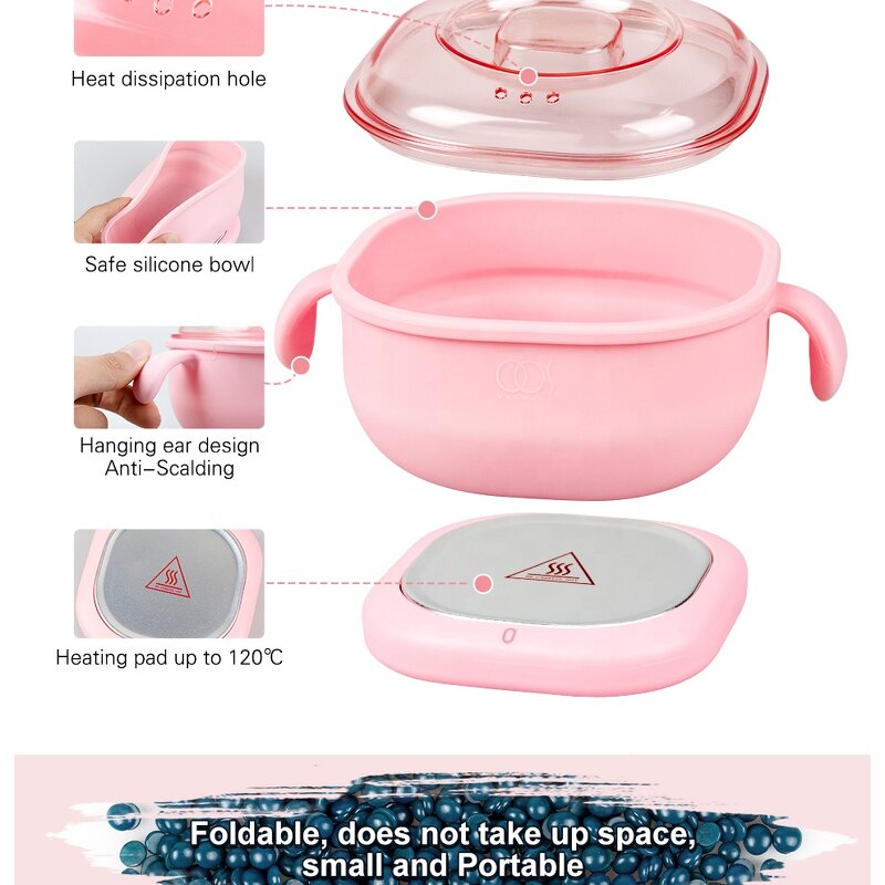 400cc Silicone Wax Warmer - OEM Foldable No-Stick Depilatory Bowl for Hair Removal