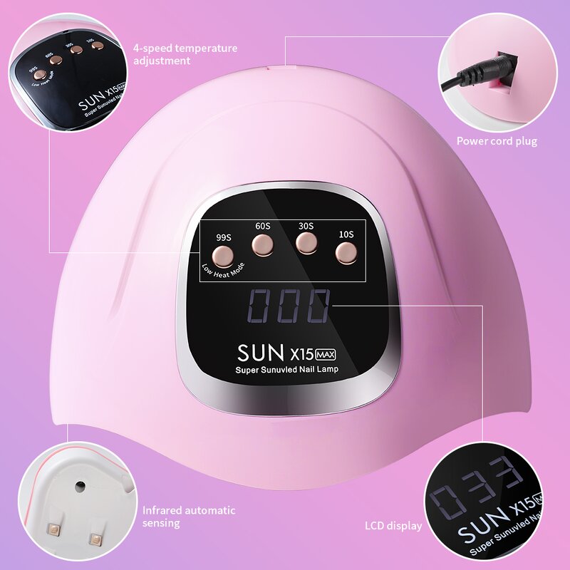 UV LED Nail Lamp - X15 MAX 280W Professional Fast Drying Manicure Tool
