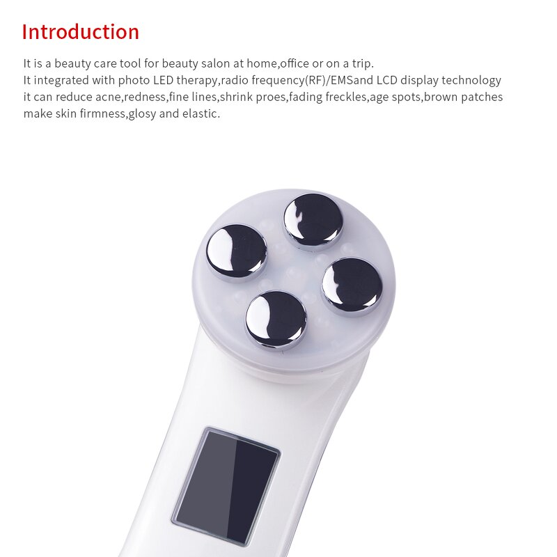 5-IN-1 RF Beauty Device - EMS Electroporation LED Photon Skin Lifting Tighten Tool