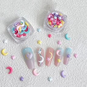 3D Nail Rhinestones - Colorful Star Moon Butterfly DIY Crystal Manicure Decor