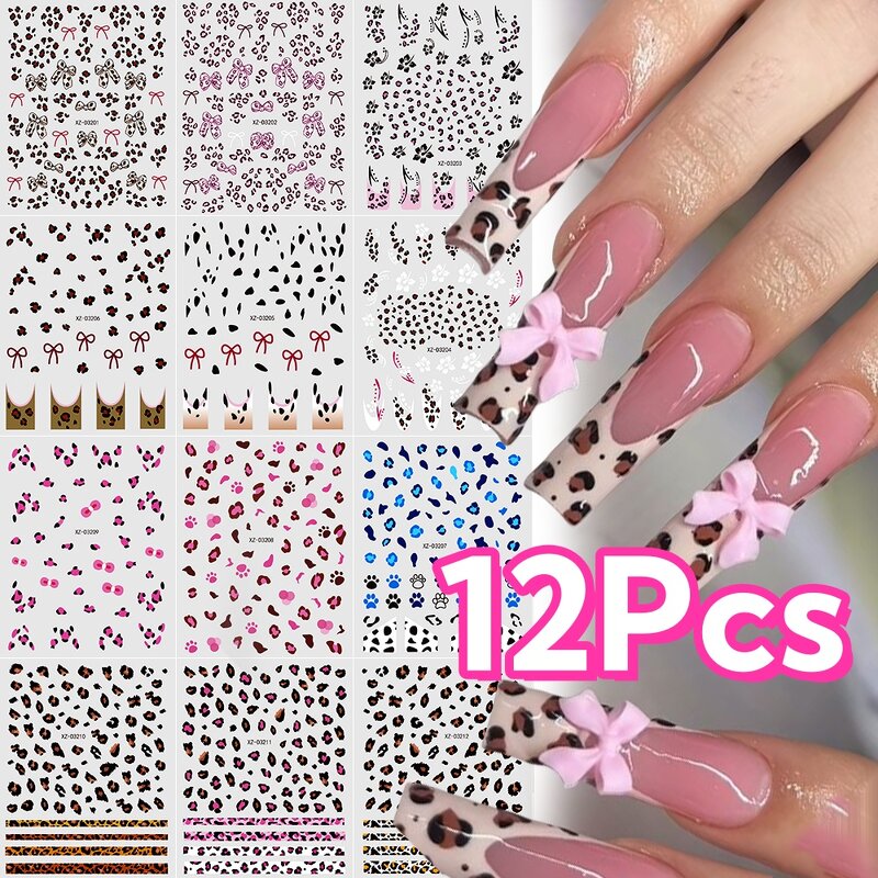 2D Leopard Nail Stickers - Wholesale UV Gel Transfer Polish Semi Cured Sheet