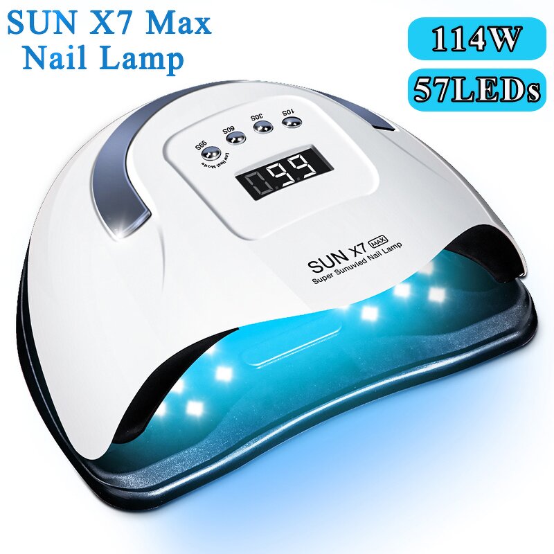 80W LED Nail Lamp - Custom Logo SUN X7 MAX Smart Sensor Fast-Drying Tool