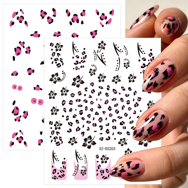 2D Leopard Nail Stickers - Wholesale UV Gel Transfer Polish Semi Cured Sheet