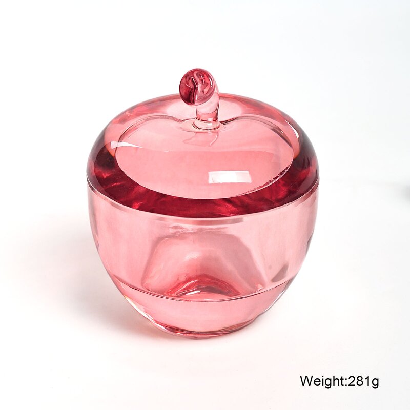 Apple Shape Dappen Dish - Crystal Washing Cup with Cover Nail Brush Cleaning Pot