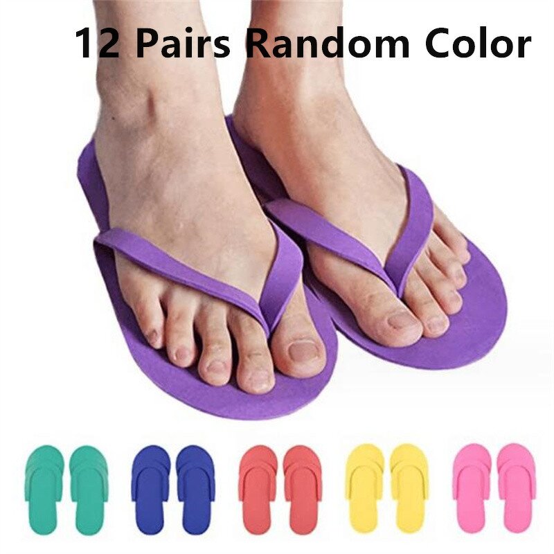 Disposable Spa Slippers - Anti-Slip EVA for Pedicure Salon Hotel Home Bath Travel