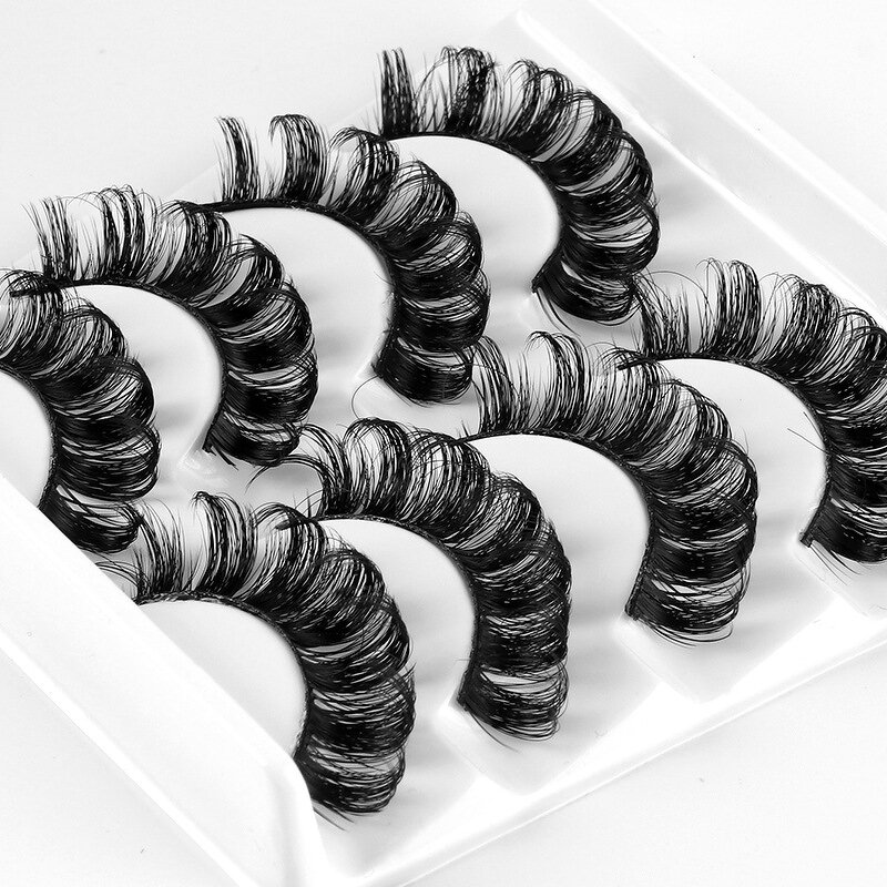 Russian Lashes - 4 Pairs D Curl 10-16mm 3D Mink Reusable Fluffy Strip Tool