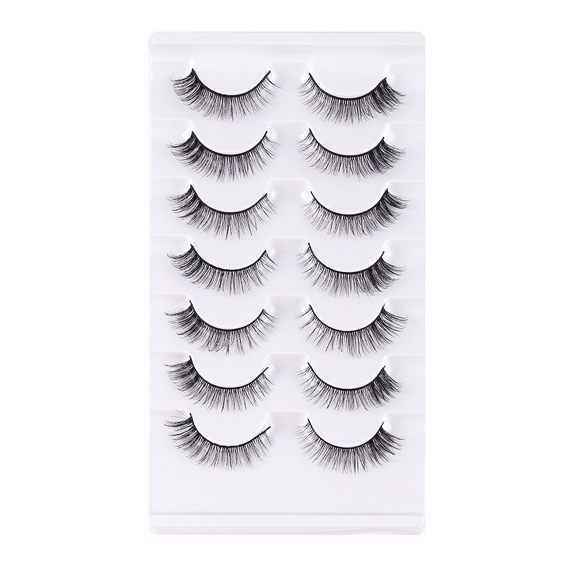 Cat Eye Lashes - 5 Pairs Fluffy Winged 6D Strip Faux Mink Mixed Length Tool