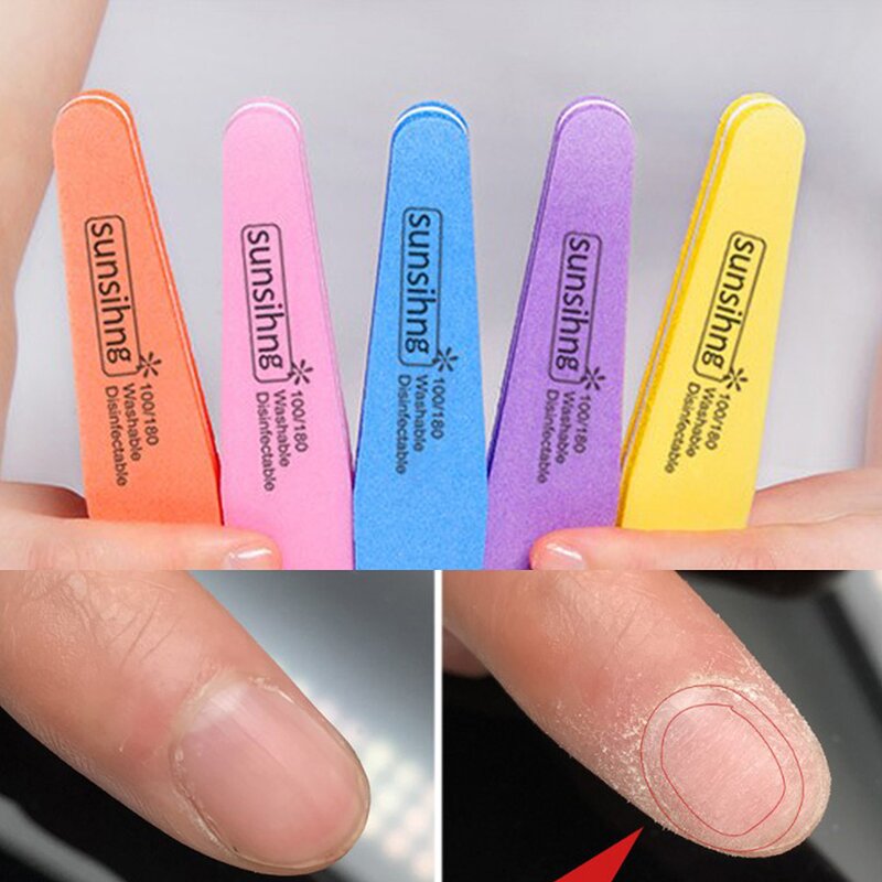Sponge Nail File - Professional Double-Sided Washable 100/180 Custom Logo Tool