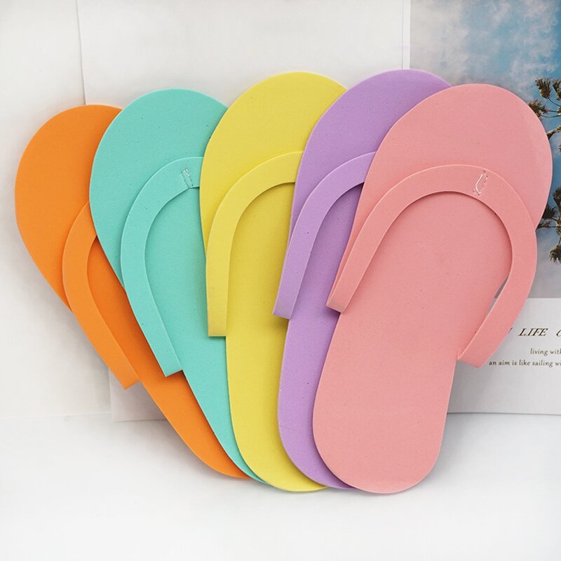 Disposable Spa Slippers - Pedicure Flip Flop Foam for Salon Bath Shower Gift