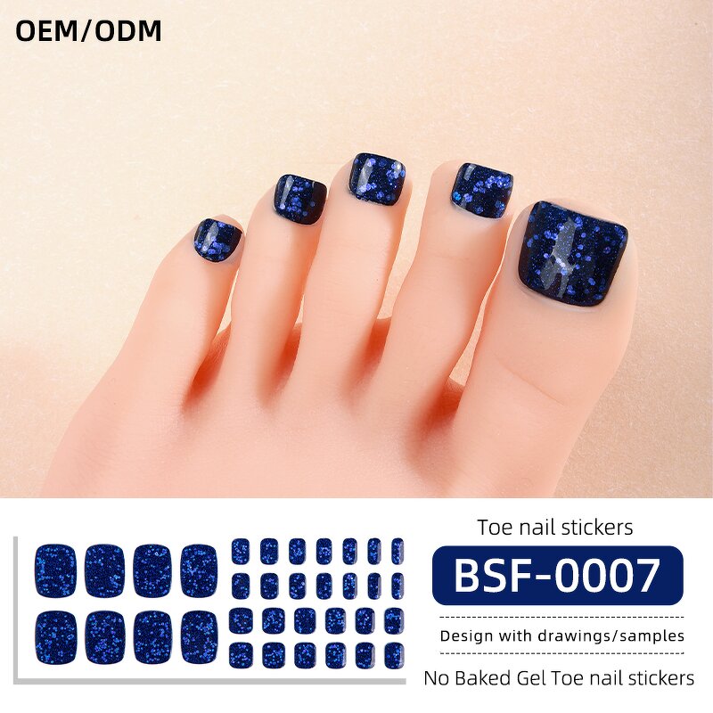 Press on Nail Stickers - Strongest Glue French Design Toes 3D Gel Art Salon Tool
