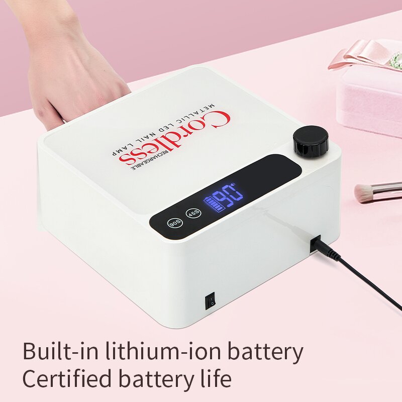 86W UV LED Nail Lamp - 2025 Professional Rechargeable Portable with Steel Tray