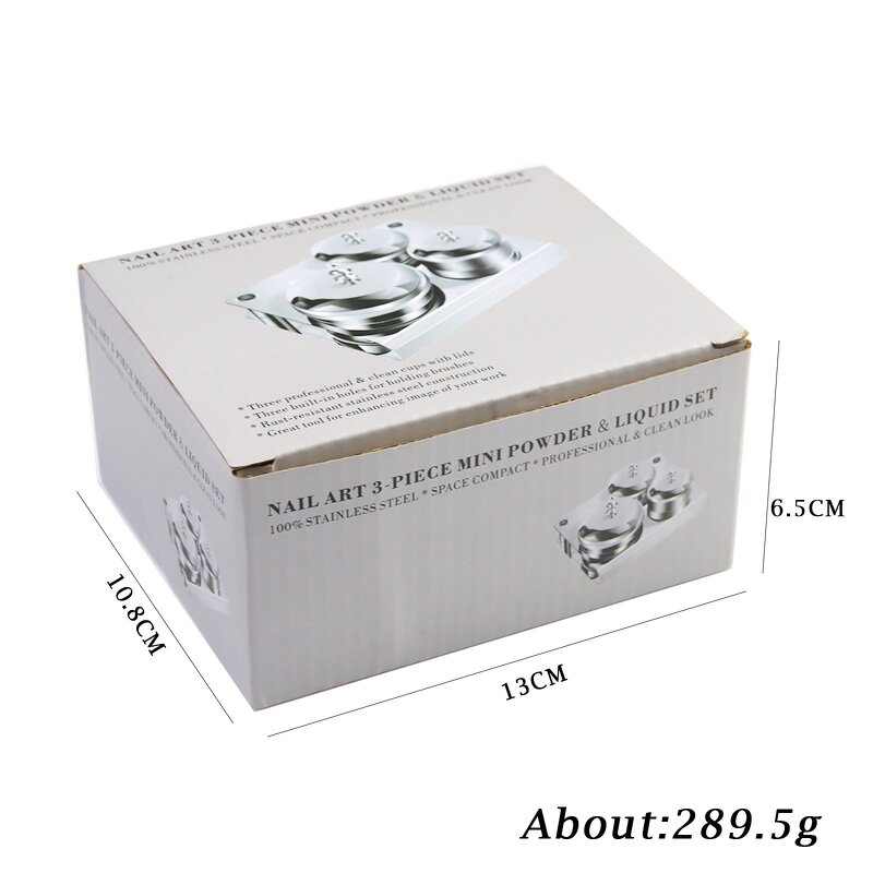 Acrylic Nail Dappen Dish - 3PCS Mini Stainless Steel Liquid Powder Holder Cup