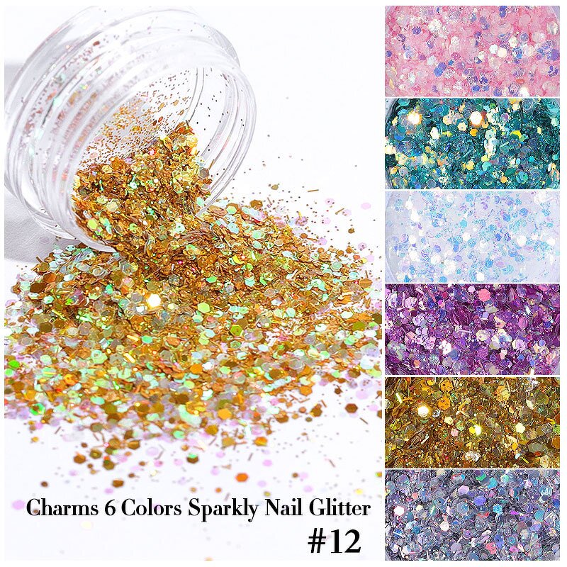Nail Glitter Set - Hot Sale Ins Gold Silver Heart Butterfly Patch DIY Decor