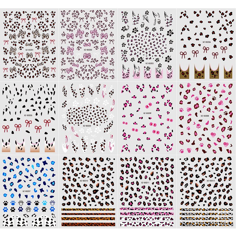 2D Leopard Nail Stickers - Wholesale UV Gel Transfer Polish Semi Cured Sheet